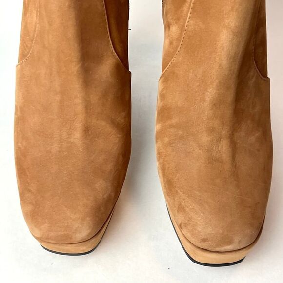 SCHUTZ July Suede Nubuck Platform High Heel Bootie Boots Sz 8.5 - Picture 2 of 11